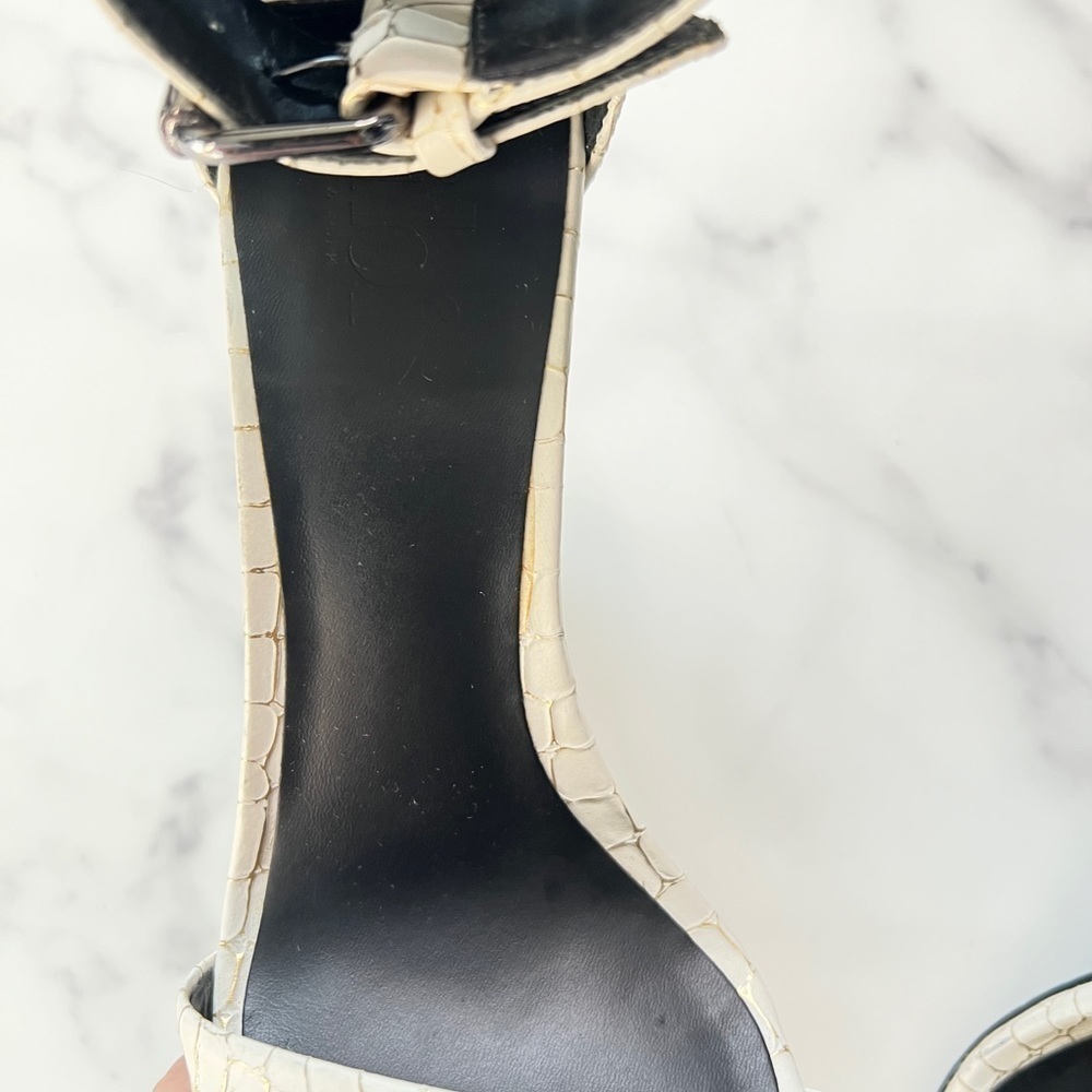 Tibi Italian White Leather Animal Print Open Toe Platform Pumps Size 37 (US 7) - Picture 5 of 7